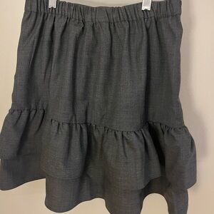 J. Crew Charcoal Ruffle A-Line Skirt